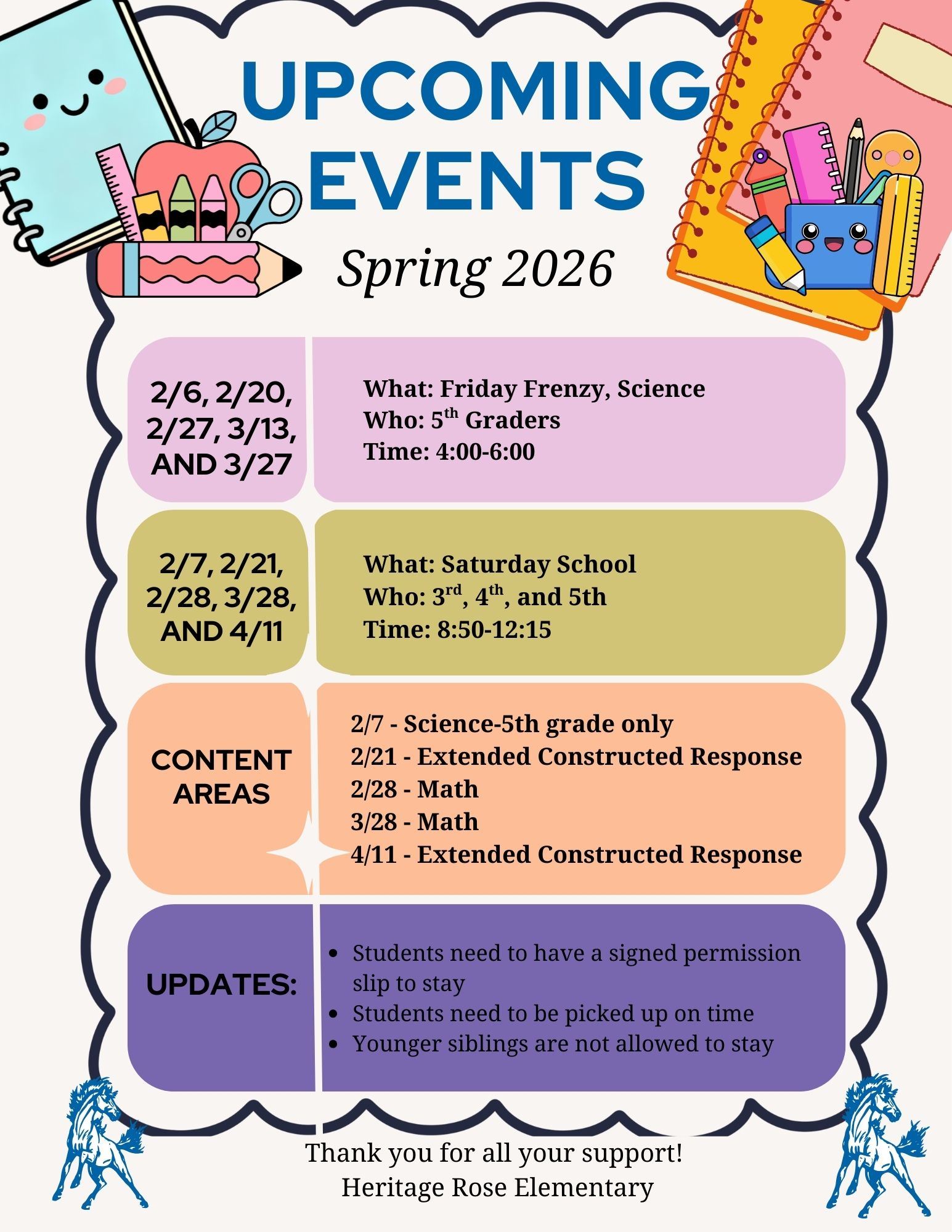  Saturday School/ Friday Frenzy